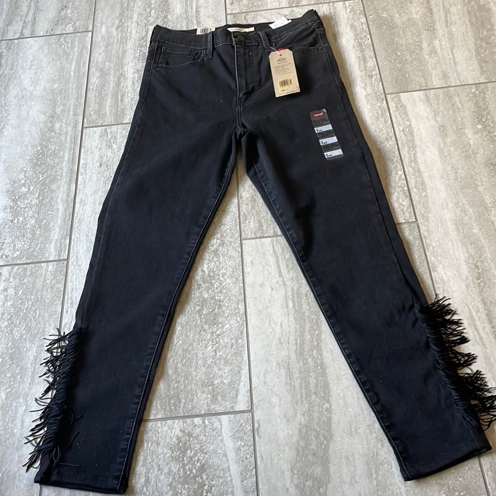 Levi’s size 29 ,Mile High Super Skinny Ankle Black,Extra High Rise, Fringe
